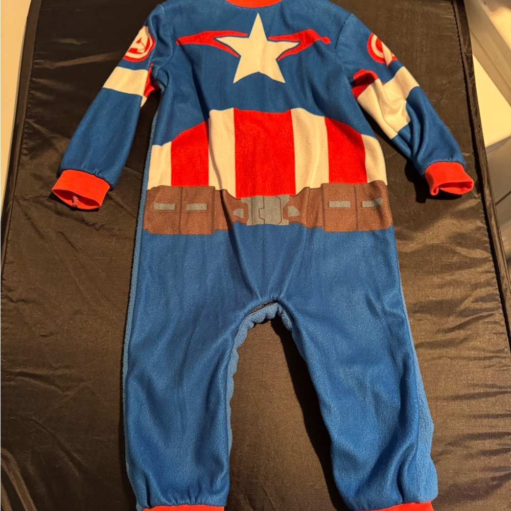 Marvel Captain America Fleece Costume Onesie in Blue, Red, White
